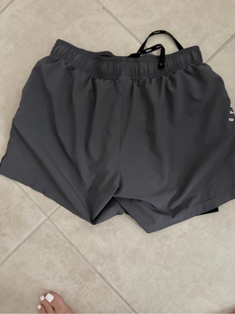 Gymshark Black Active Training Shorts Drawstring Waistband Lined 5 inch - Picture 7 of 8